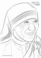 Teresa Mother Colouring Coloring Drawing Sketch Colour Potrait Pages Printable Template Getdrawings Getcolorings sketch template