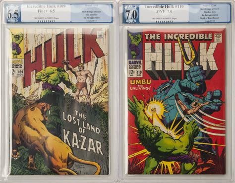 Lot Detail 1968 1969 Incredible Hulk Pgx Graded Collection 10