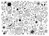 Doodle Space Doodles Planets Cosmic Tele Astrology Drawn Hand Thehungryjpeg Illustrations sketch template
