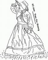 Coloring Pages Women Pioneer Colonial Famous American War Popular Historical History Fashion Coloringhome Colouring sketch template
