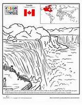 Falls Coloring Niagara Victoria Worksheets Color Pages Colouring Worksheet Canada Kids Education Geography History Fall Studies Social Sheets Da Teaching sketch template