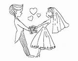 Casado Casados Amore Colorare Disegni Enamorados Sposi Novios Sposato Bodas Bacio Casamentos sketch template