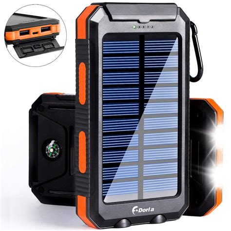solar charger mah power bank portable charger solar phone charger   usb port  led