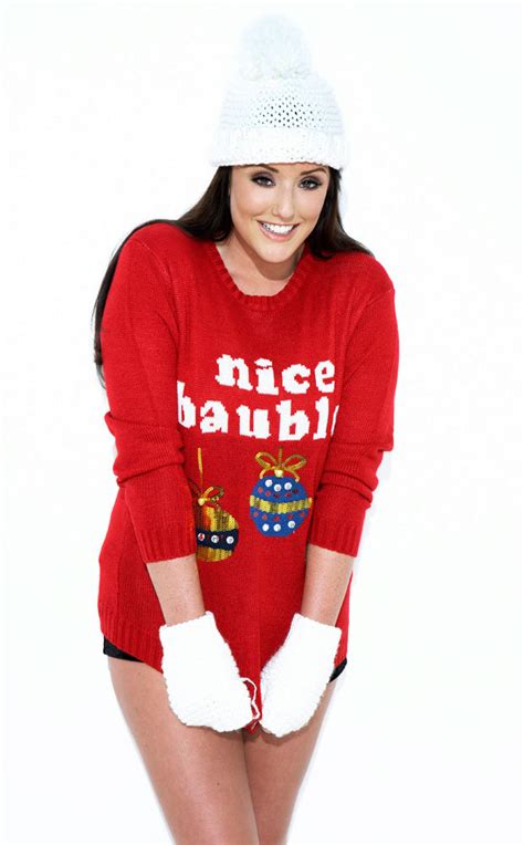 geordie shore s charlotte flashes the flesh and shows christmas jumpers