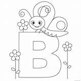 Letter Alphabet Printable Animal Coloring Pages Kids Butterfly Print sketch template