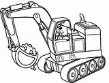 Excavator Coloring Pages Color Kids Print Boys sketch template