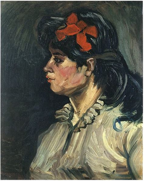 Portrait Of A Woman With Red Ribbon Vincent Van Gogh 2139