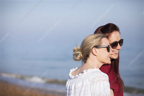 Lesbian Couple On Beach Stock Image F023 0088 Science Photo Library