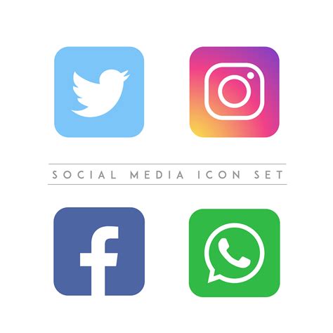 Social Media Icons Set Logo Vector Illustrator Background Stock Images