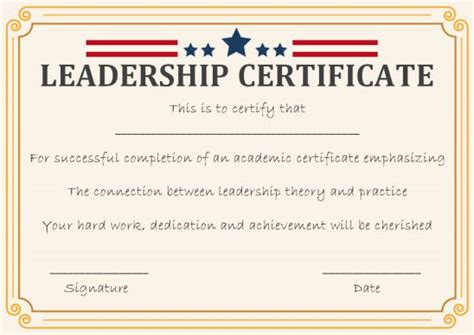 leadership certificate template  templates   leadership