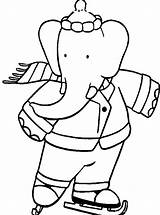 Coloring Elephant Babar Pages Popular sketch template