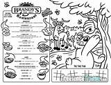 Menu Coloring Restaurant Placemat Cartoon Kid Activities Designlooter 46kb 1000 sketch template