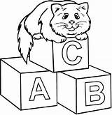Abc Coloring Blocks Pages Color Getcolorings Redaction Opposite Equal Action Cat Abcs Crush sketch template