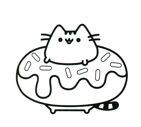 pusheen coloring pages donut coloring page  kitty colouring