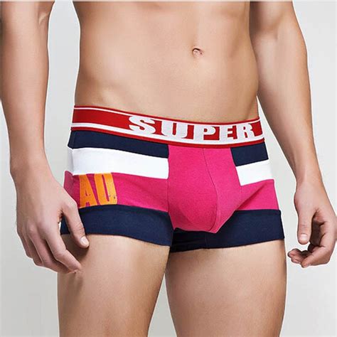 New Superbody Men S Boxers Underwear Sex Print Thin Personality U Boxer