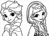 Coloring Elsa Anna Cartoon Wecoloringpage sketch template