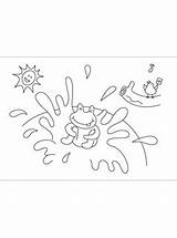 Coloring Pages Splash Summer Frog Getcolorings Into Color Getdrawings Lake sketch template