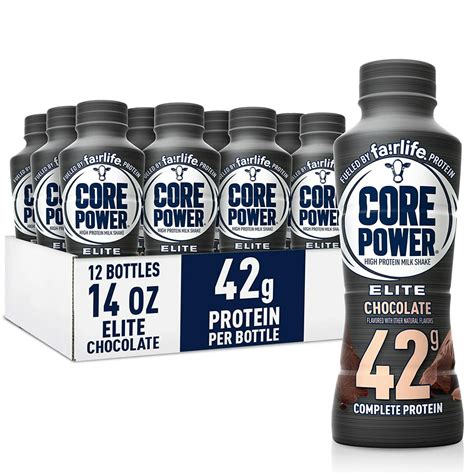 core power elite high protein shakes  chocolate ready  drink  workout recovery