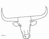 Cow Coloring Longhorn Pages Texas Head Drawing Printable Steer Cattle Clipart Color Face Cartoon Bull Outline Horns Drawings Long Draw sketch template