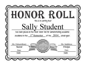 editable honor roll certificates   illustrated classroom