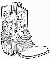 Cowboy Boot Outline Wickedbabesblog sketch template