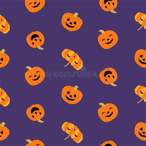 halloween tile vector pattern with orange pumpkin on