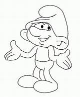 Colouring Smurf sketch template