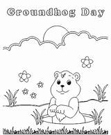 Groundhog Groundhogs Marmotte Preschool Coloriages sketch template