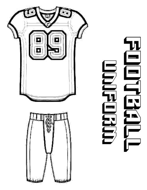 printable football jersey coloring page coloring pages  kids