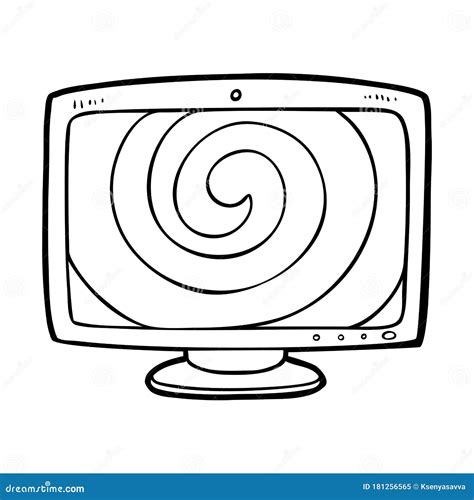 coloring book computer monitor stock vector illustration  color
