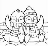 Penguin Coloring Pages Printable Cute Cartoon Penguins Color Getdrawings Getcolorings Colorings sketch template