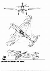40e Warhawk Curtiss H87 Cu Cance Hubert sketch template