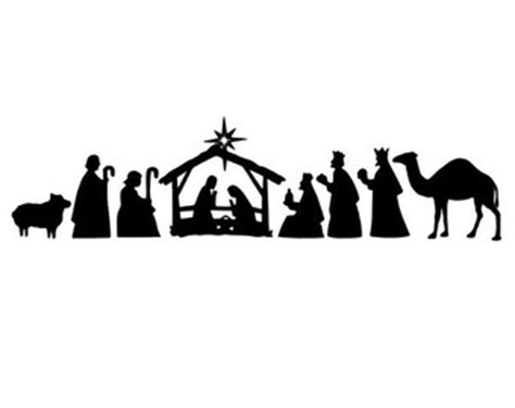 nativity scene silhouette  getdrawings