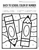 Number Color School Back Kindergarten Worksheets Pencils Comment Leave sketch template