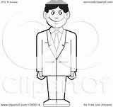 Grinning Standing Suit Illustration Business Man Outlined Royalty Clipart Lal Perera Vector 2021 sketch template