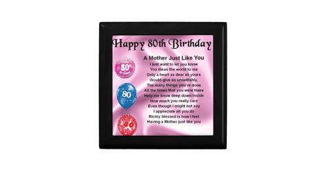 mother poem 80th birthday keepsake box zazzle