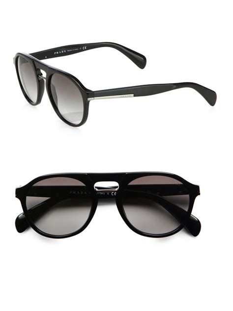 lyst prada plastic keyhole sunglasses in black for men