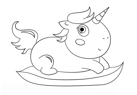cute fat unicorn  leaf coloring page  printable coloring pages