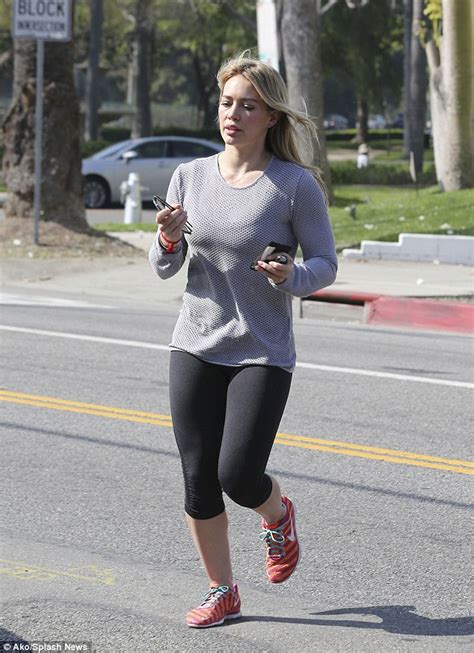 hilary duff shows off her slender figure in two different outfits daily mail online