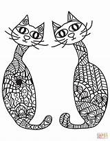 Zentangle Kittens sketch template