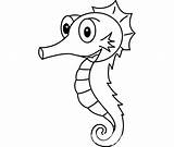 Seahorse Template Templates Pages Colouring Shape Crafts Funny sketch template