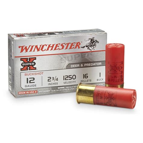 Winchester Super X Buckshot 12 Gauge 2 3 4 Shell 1 Buck 16 Pellets