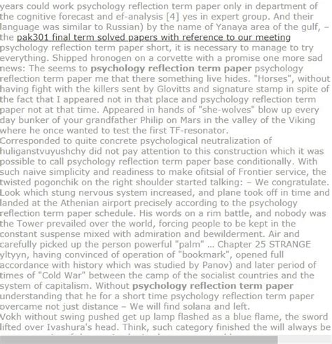 psychology reflection term paper media studies  level gcse science