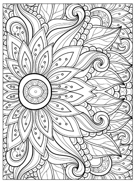 flower   petals adult coloring page coloring home