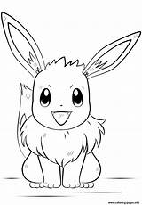 Pokemon Coloring Eevee Pages Printable Print sketch template