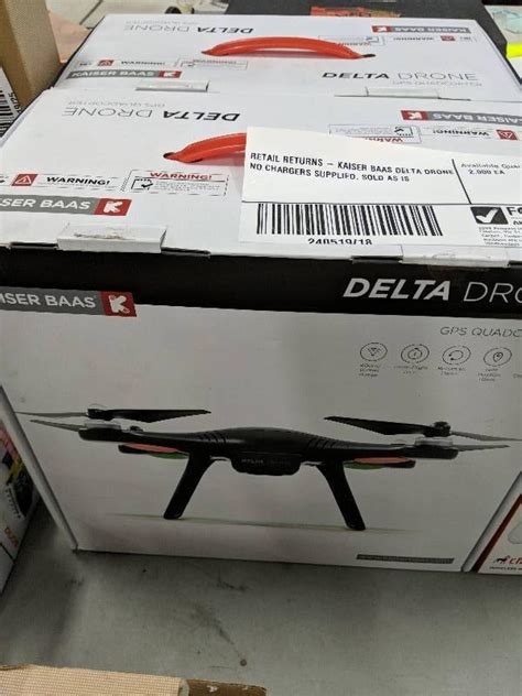 retail returns kaiser baas delta drone  chargers supplied sold   fowles auction sales