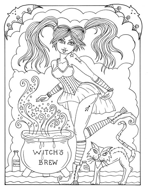 deborah muller art chubbymermaid witch coloring pages coloring