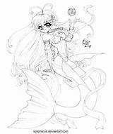 Mermaid Anime Coloring Pages Cute Girl Getdrawings Color Getcolorings Colori sketch template