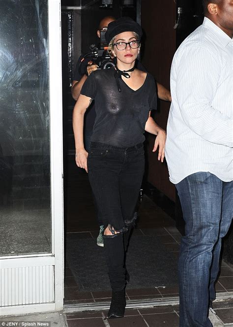 lady gaga flashes her entire chest as she goes braless in
