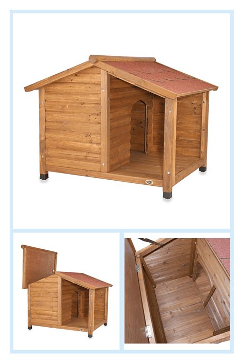 trixie pet products medium rustic dog house  covered porch brown rustic dog houses dog